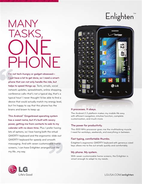Lg Enlighten Cell Phone Specifications Manualslib