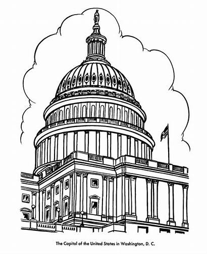 Coloring Buildings Dome Capitol Building Dc Washington