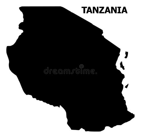 Vector Flat Map Of Tanzania With Caption Stock Vector Illustration Of