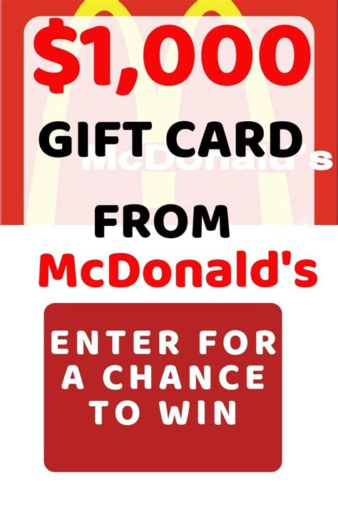 Check spelling or type a new query. $1,000 McDonald's Gift Card | Mcdonalds gift card, Gift card, Cards
