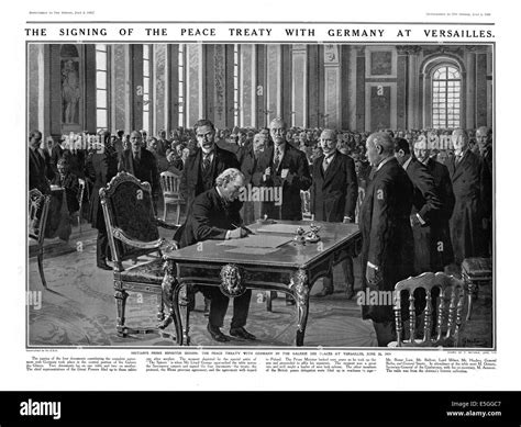 1919 La Sphère Illustration De La Signature Du Traité De Versailles