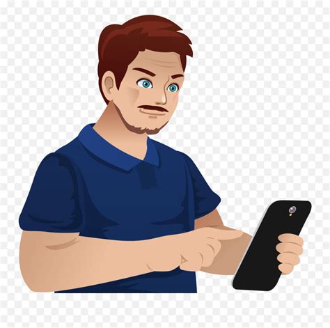 Man With Phone Png Clipart Cartoon Person Holding Phonecartoon Phone