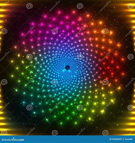 Abstract Rainbow Neon Vector Circle Stock Vector Illustration Of