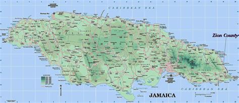 Mapa F Sico Da Jamaica Mapa F Sico Da Jamaica Mostrando Montanhas