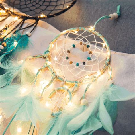 Dream Catcher Net Ins Led String Light Diy Indian Style Wind Chimes