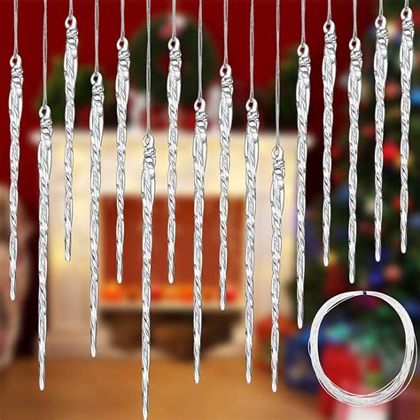 Clear Glass Icicle Christmas Tree Ornament 3 5 5 5 Inch Twisted Clear Glass Icicle