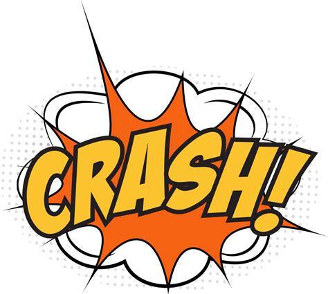 Crash Comic Explosion With Yellow And Orange Colors Comic Burst With