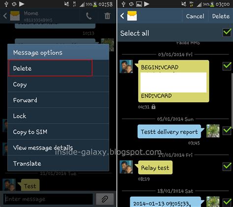 Inside Galaxy Samsung Galaxy S4 How To Delete Messages