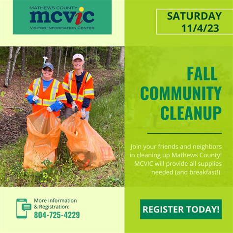 Fall Community Cleanup Mathews County Visitor Center