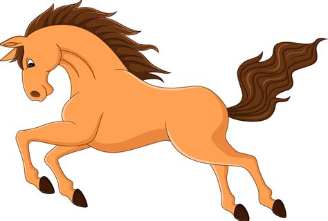 Cartoon Brown Horse Running On White Background 6605479 Vector Art At