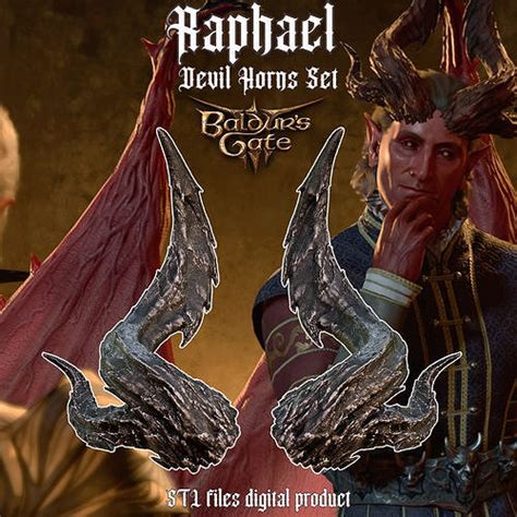 Fantasy Devil Raphael Haarlep Incubus Horns Set Baldurs Gate 3 3d Model
