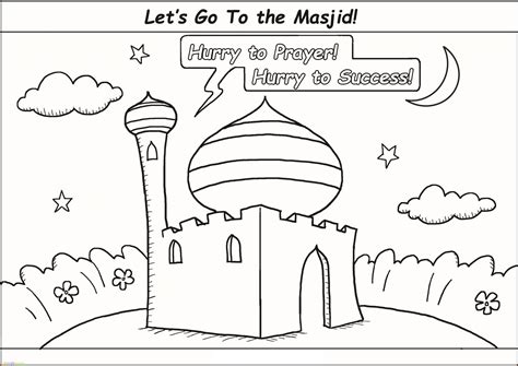 Coloring Contoh Gambar Masjid Untuk Lomba Mewarnai Berbagai Contoh
