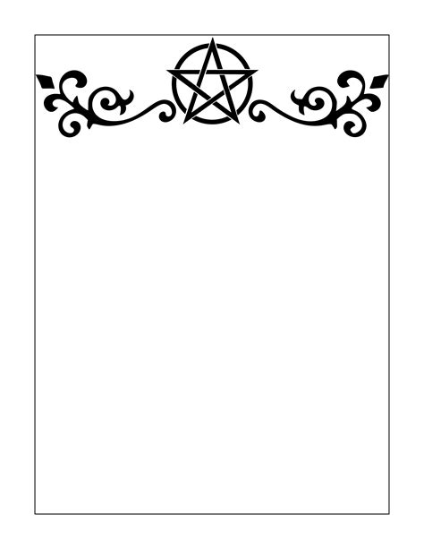 Printable Stationary Page Book Of Shadows Free Download Wiccan Spell