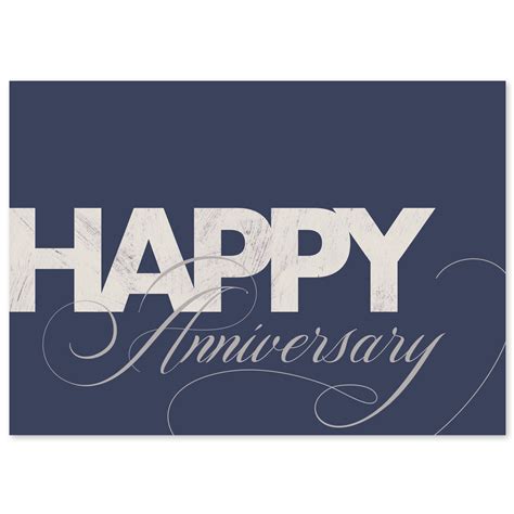 Bold Silver Happy Anniversary Card Hrdirect