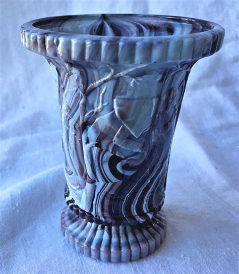 Sowerby Nursery Rhyme Spill Vase Purple Slag Antique Glass 1956748034