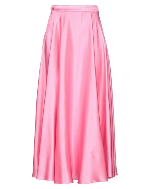 Msgm Satin Long Skirt In Pink Lyst