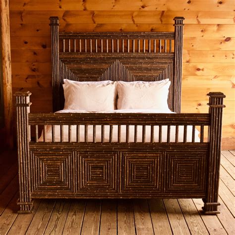 Great Camp Mosaic Bed Rustic Furniture Store In Ny Dartbrook Rustic