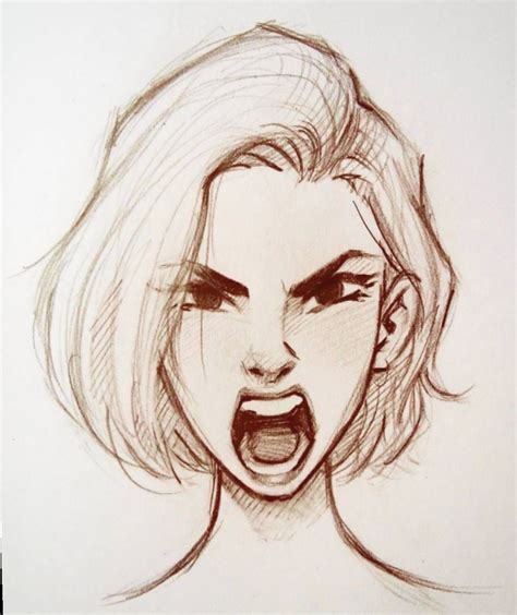 Anime Face Angry Draw Sketches Drawing Sketches Art Drawings Sketches