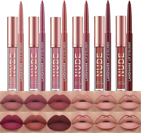 12pcs Matte Liquid Lipstick Lip Liner Pens Set One Step Lips Makeup