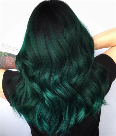 Silky Juniper Waves Dark Green Hair Green Hair Dye Green Hair