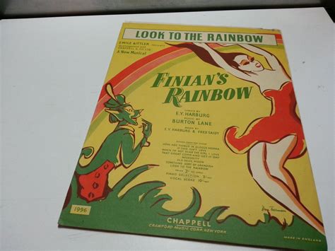 finigans rainbow look to the rainbow vintage music sheet e y harburg and burton lane vintage