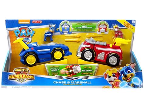 Spin Maste Paw Patrol Mighty Pups Super Paws Chase And Marshall Powered