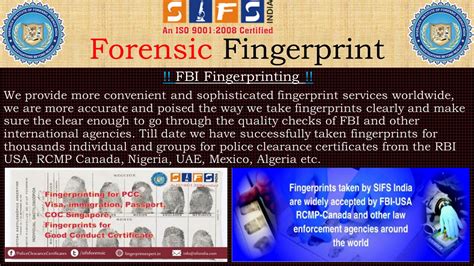 Forensic Fingerprint About We Have A Team Of Qualified