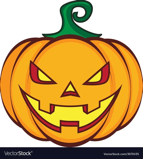 Halloween Cartoon Pumpkin Jack Lantern Isolated Vector Image