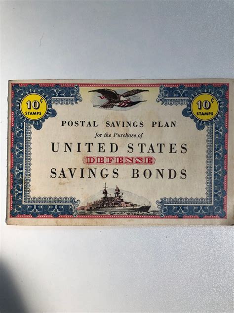 Ww2 10 Cent Postal Savings Plan Booklet For Us Defense Bonds Has Two
