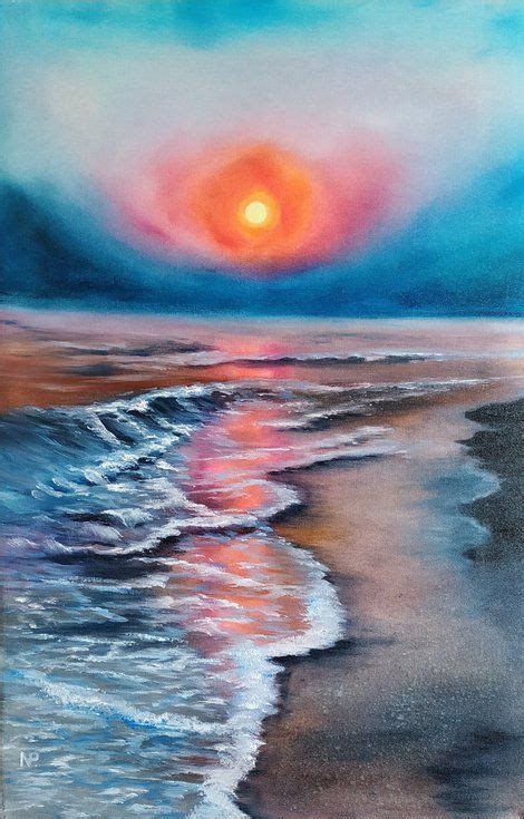 Sunset Original Sea Landscape Oil Painting T Idea Art For Home