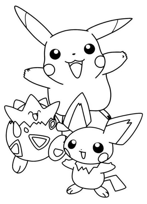 Fun Pokémon Togepi And Pichu Coloring Sheet Pikachu Coloring Page