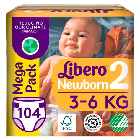 Libero Newborn Open Diapers Size 2 3 6 Kg 104 Pcs Tesco Online