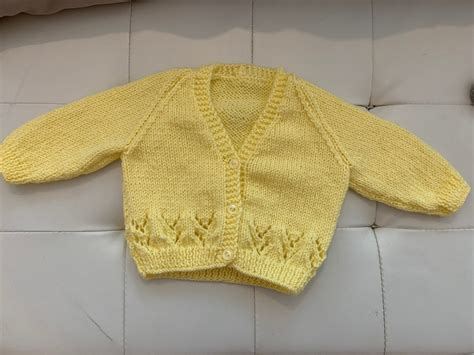 Hand Knitted Baby Cardigans For Age 3 6 Months Etsy
