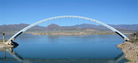 Roosevelt Lake Bridge Stock Photo Image Of Landscape 68575466