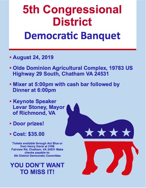 Cd 5 Annual Banquet Democratic Party Of Virginia