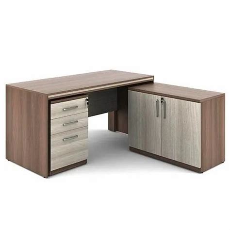 Side Office Table Pan Office Desk 1800mm With Side Table Mahagony