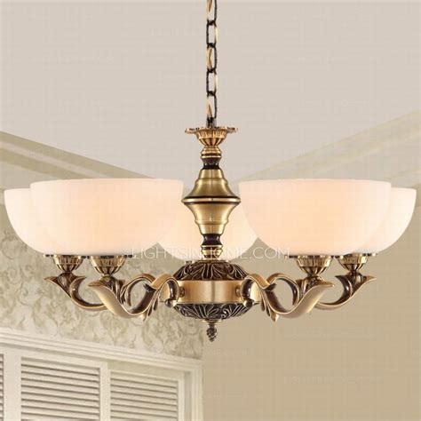 Une envie de antique brass chandelier? 5-Light Uplight Glass Shade Antique Brass Chandeliers ...