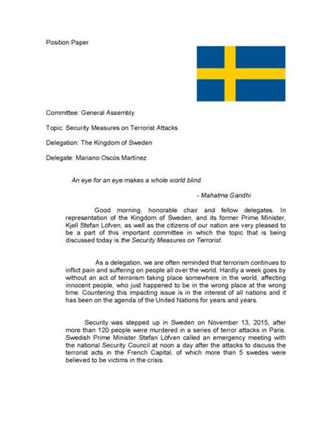 Basically, it is an essay when you have to present an arguable opinion about a particular issue. Position Paper.. Sweden by marianooscos - Flipsnack