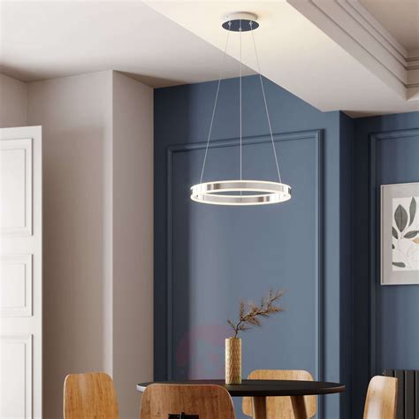 Dimmable LED pendant light Lyani in chrome, 50 cm | Lights.co.uk