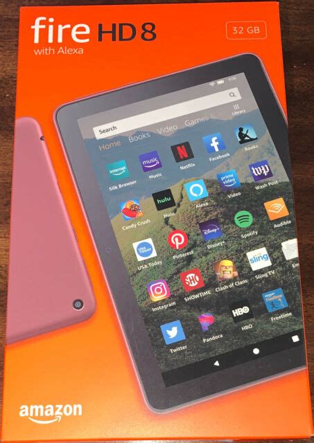 New Amazon Fire Hd 8 Tablet Plum Red 32gb Wifi Microsd Quad Core 2020