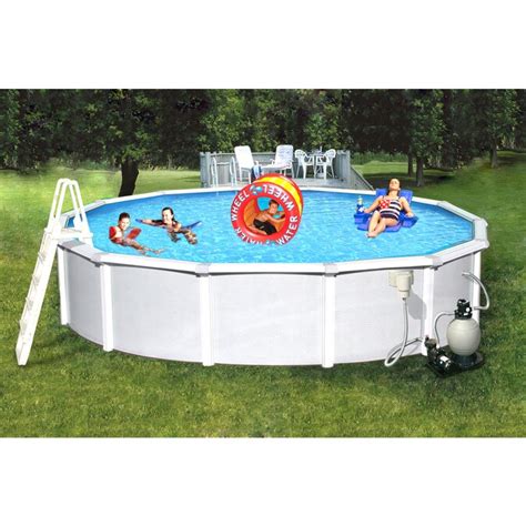Blue Wave Samoan 21 Ft X 21 Ft X 52 In Round Above Ground Pool In The