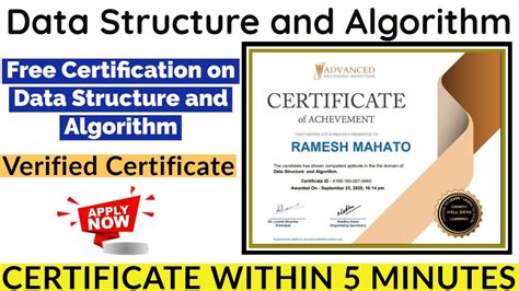 Data Structure And Algorithm Free Certification Free Online Courses