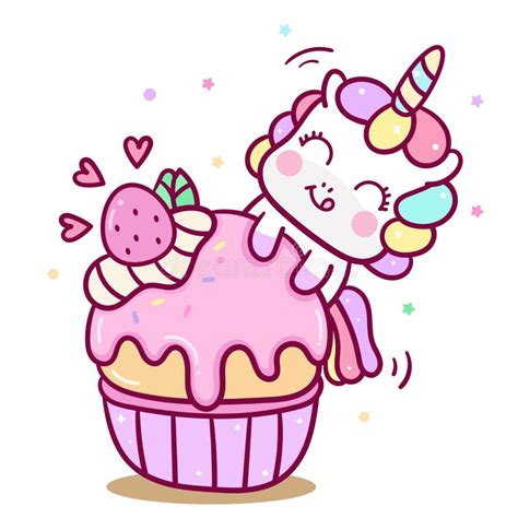 Cute Unicorn Vector On Rainbow Happy Birthday Party Kawaii Animal