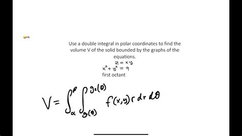 Finding Volume Using Double Integral In Polar Coordinates To Find The