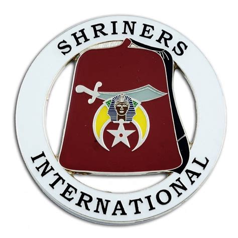 Shriners International Fez Round Masonic Auto Emblem White Etsy