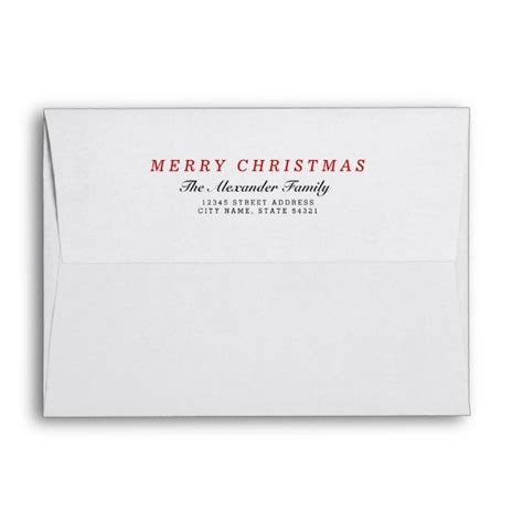 Pre Addressed Classic Red Holiday Envelopes Holiday