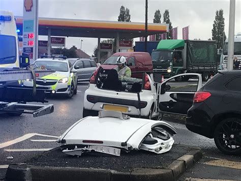 Car Roof Cut Off After A5 Crash In Cannock Express And Star