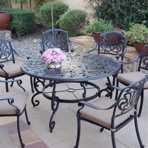 Elisabeth Piece Cast Aluminum Patio Dining Set W Inch Round Table By Darlee BBQGuys