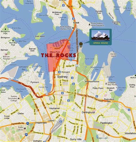 Free Tourist Map Of Sydney The Rocks