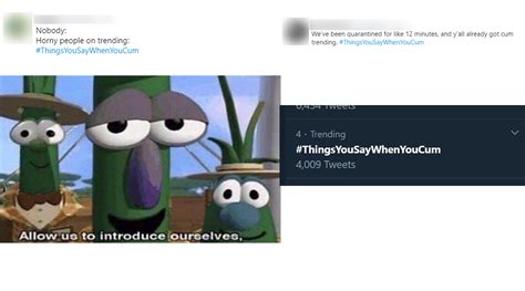 Thingsyousaywhenyoucum Is Trending On Twitter And Nobody Knows Why